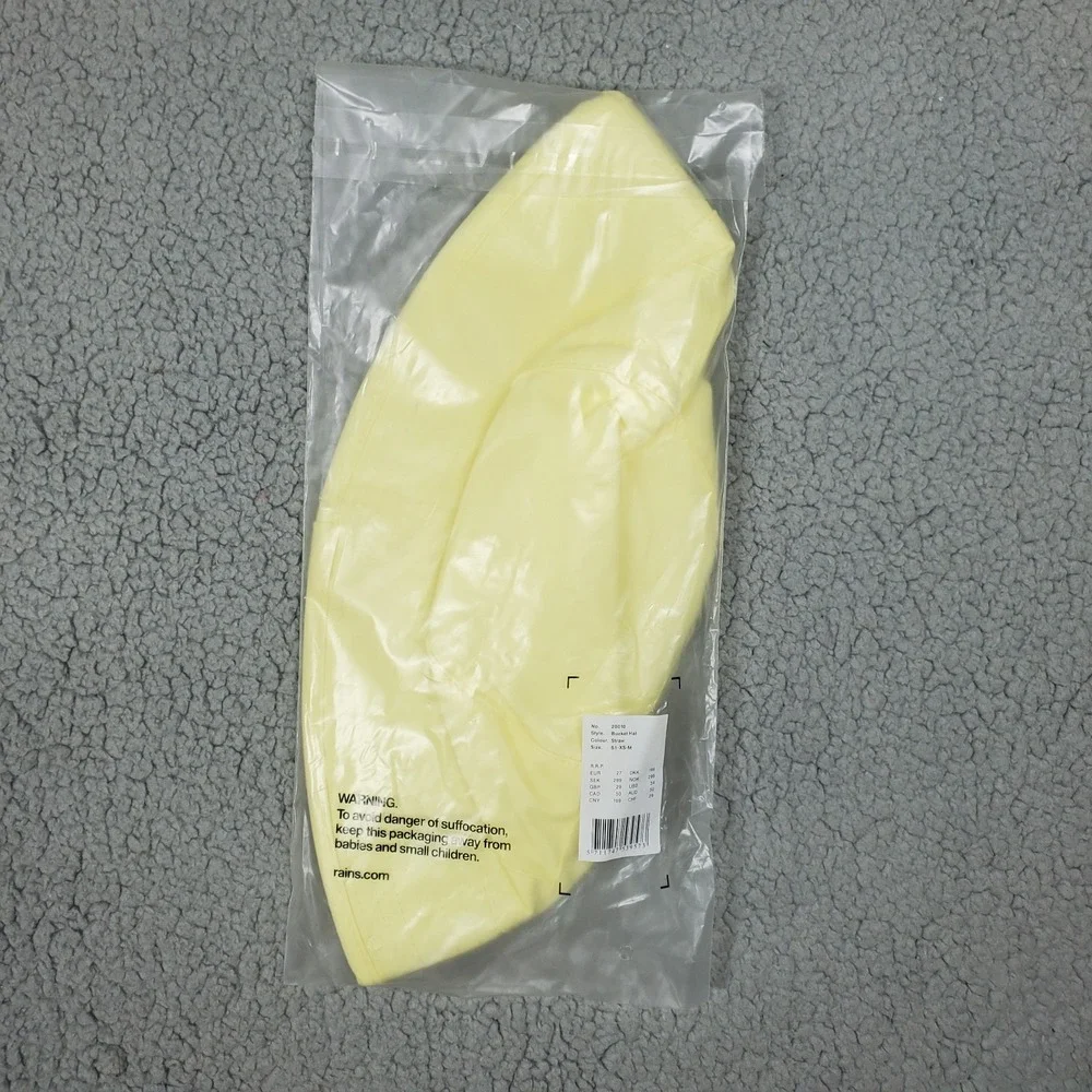 RAINS Bucket‎ Hat Size XS - M Waterproof Straw Yellow Gorpcore Y2K Festival
